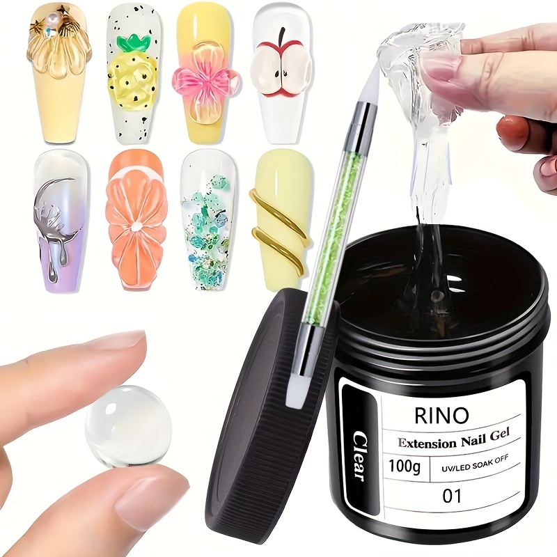 Nail Art Gel Polish - 100g Clear Non-Stick Hand Extension Nail