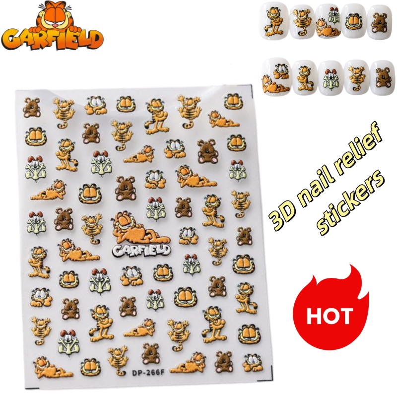 Nail Art Motif - Cartoon Garfield Ins Style Nail Relief