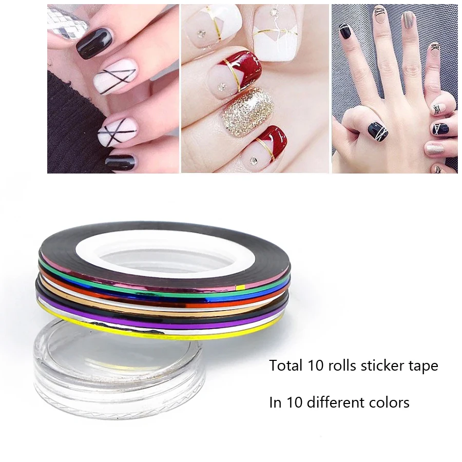 10 Rolls 1mm Nail Art Striping - Striping Tape Nail review and price