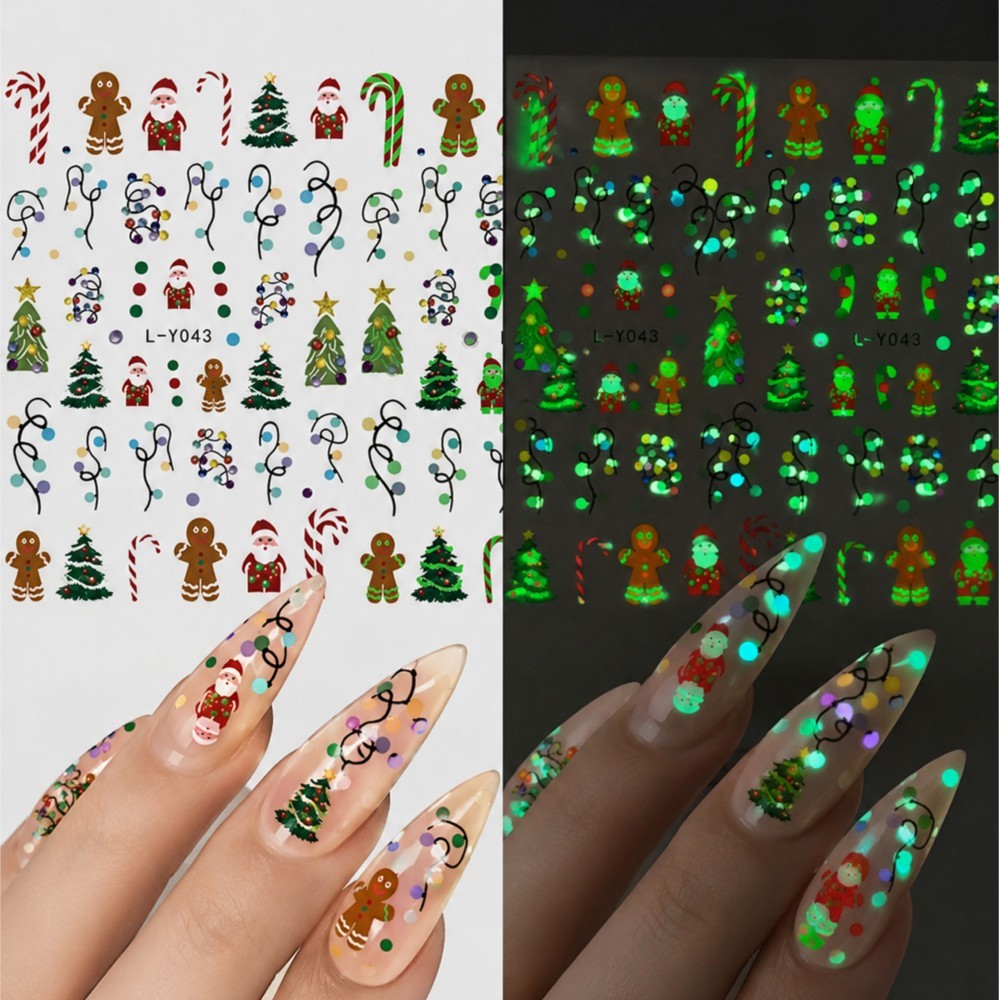 2Pcs Christmas Glow‑in‑the‑Dar - Nail Art Xmas review and price