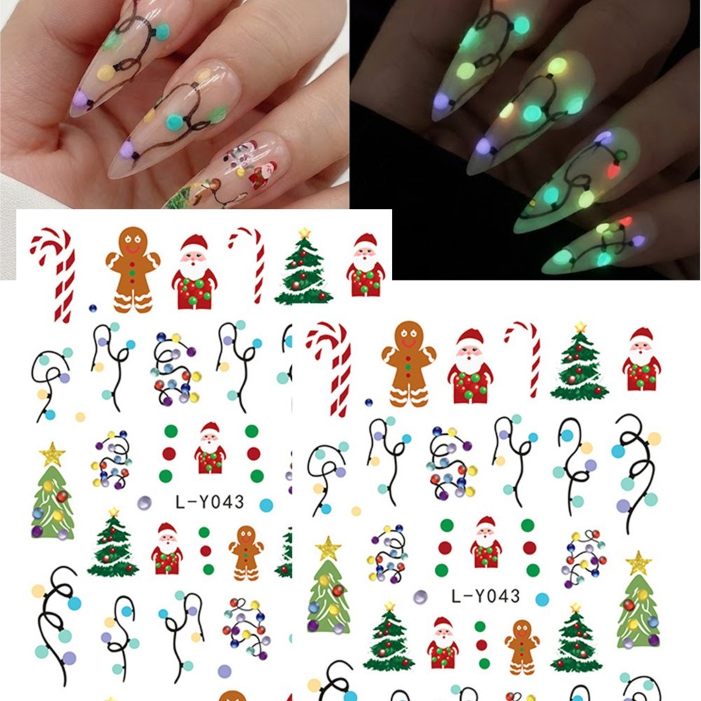 2Pcs Christmas Glow‑in‑the‑Dar - Nail Art Xmas review and price