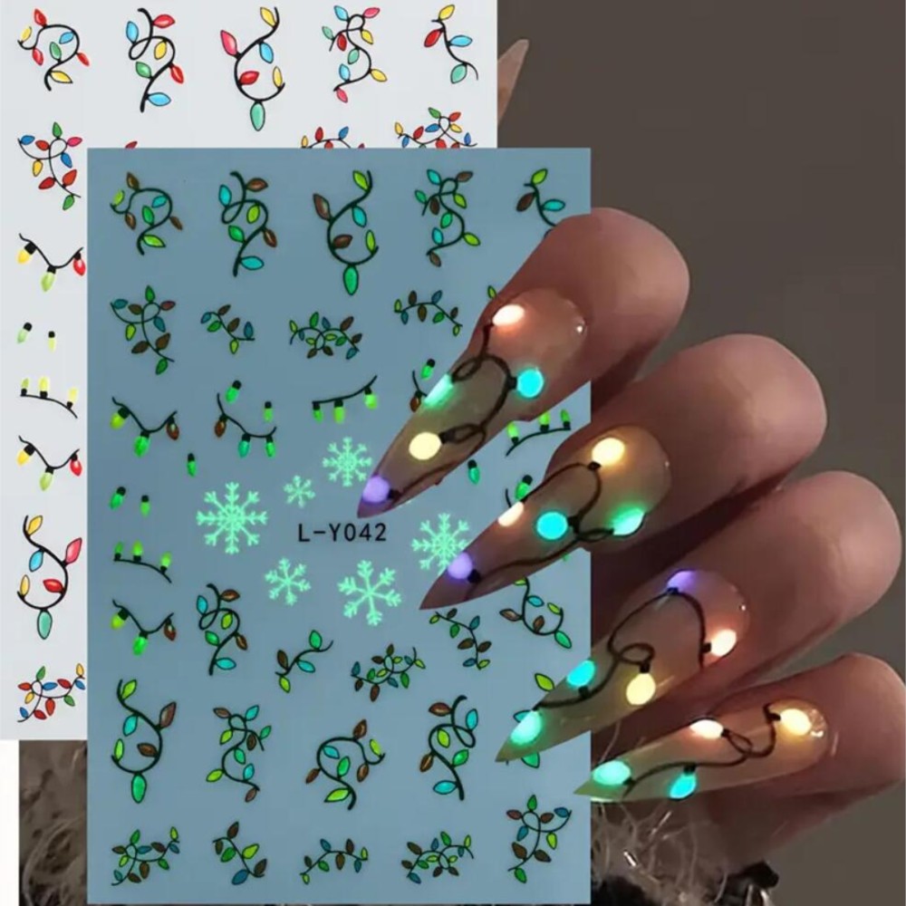2Pcs Christmas Glow‑in‑the‑Dar - Nail Art Xmas review and price