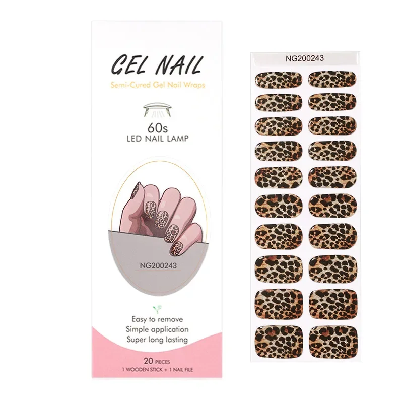 Spotted Leopard Print Semi-Cur - Striping Tape Nail review and price