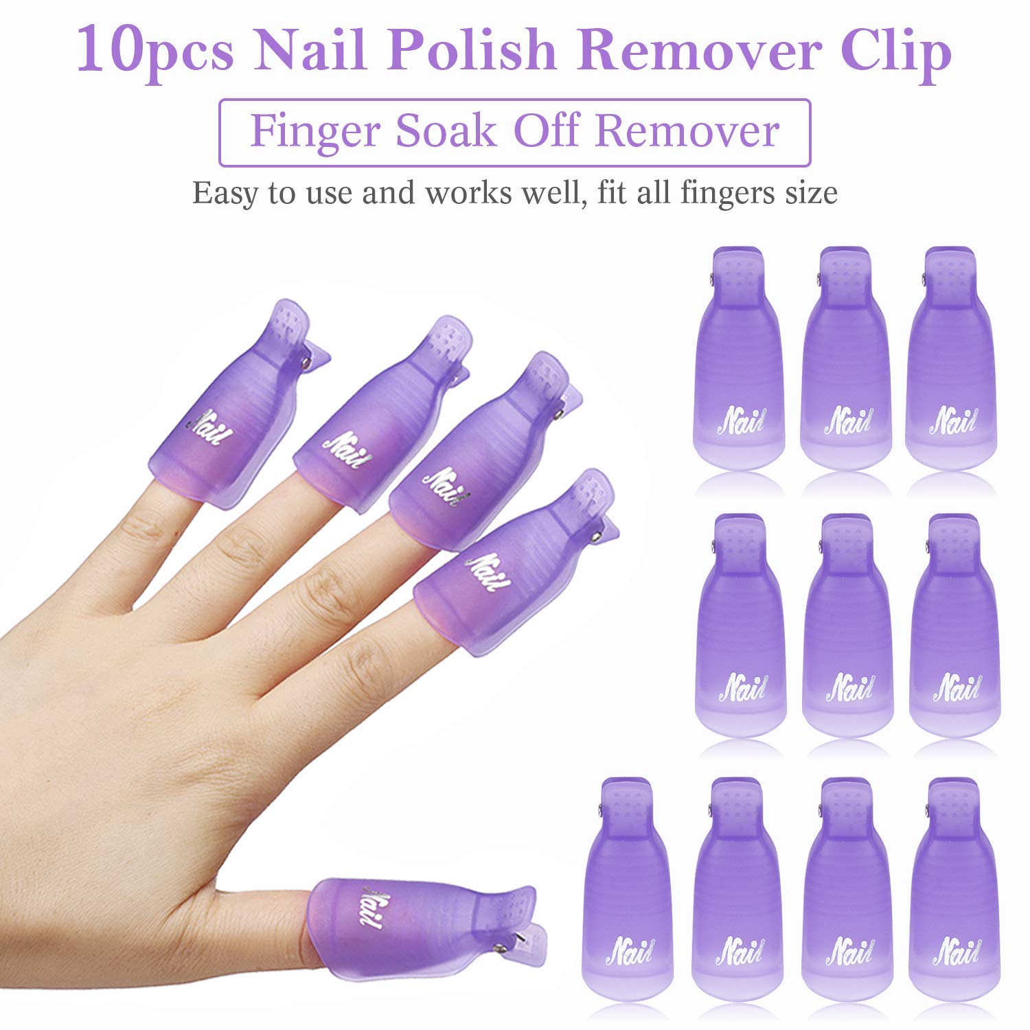 10Pcs Plastic Nail Art Soak Of - Nail Art Gel Polish review and price