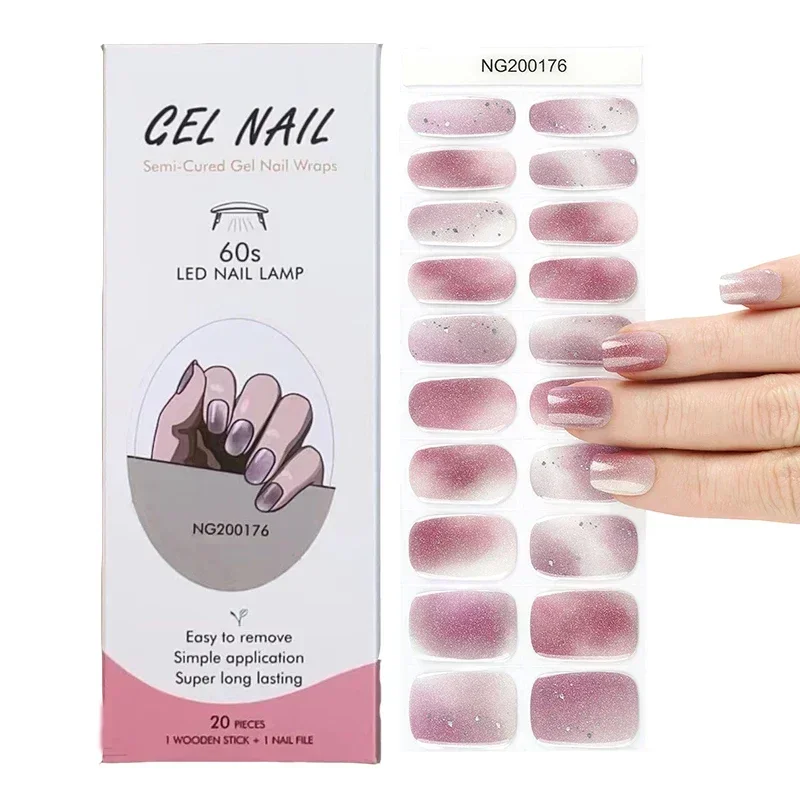 Semi-Cured Gel Nail Strips Pat - Striping Tape Nail review and price