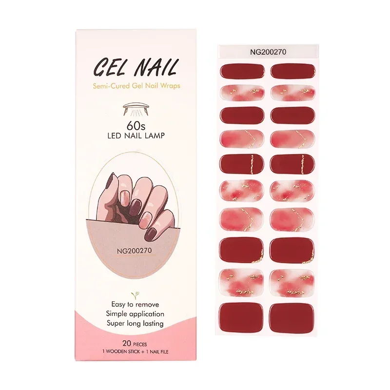 Semi-Cured Gel Nail Strips Pat - Striping Tape Nail review and price