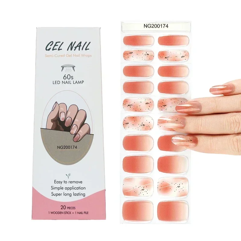 Semi-Cured Gel Nail Strips Pat - Striping Tape Nail review and price